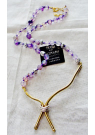 Necklace crafted with mineral beads