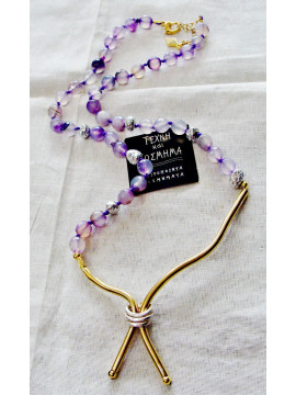 Necklace crafted with mineral beads