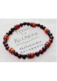 Men's bracelet made of wooden beads