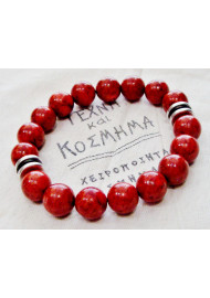 Men's bracelet with organic beads